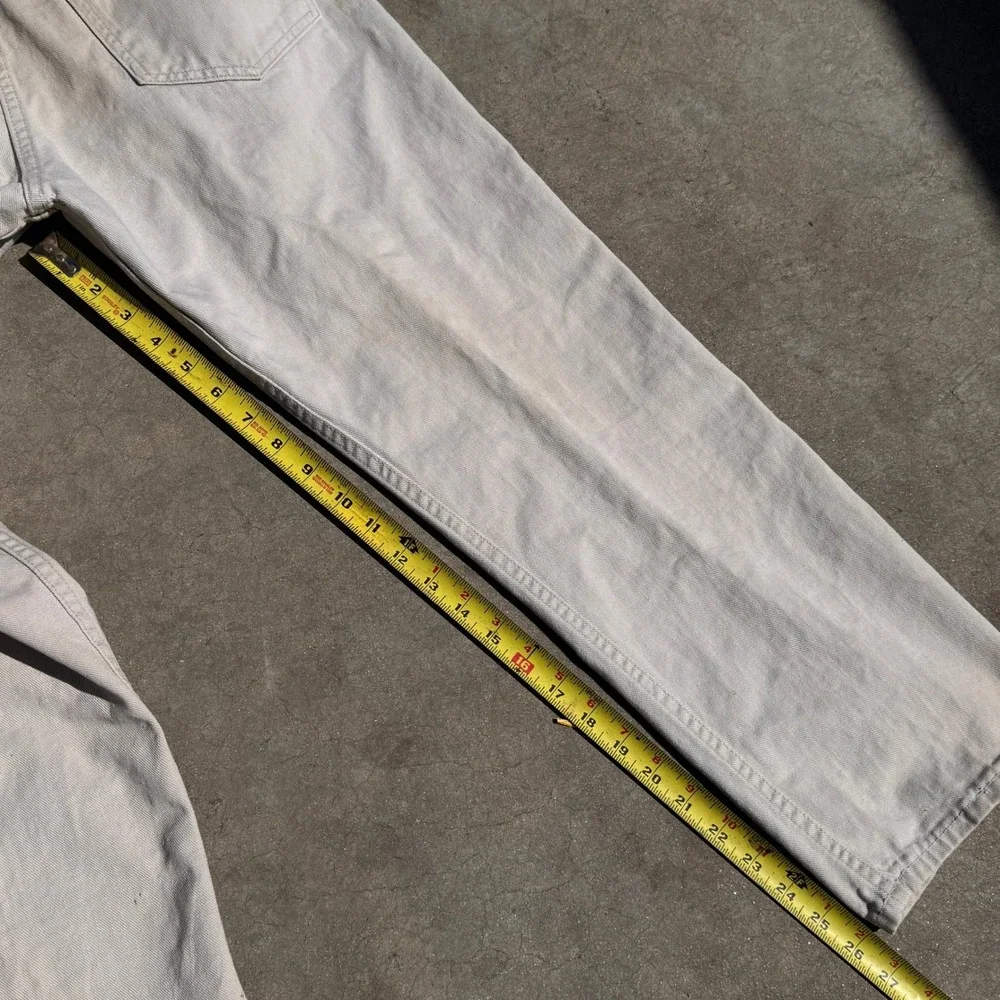 Vintage 60s Levis Big E White Tab Straight Leg Workwear Pants Cream white USA